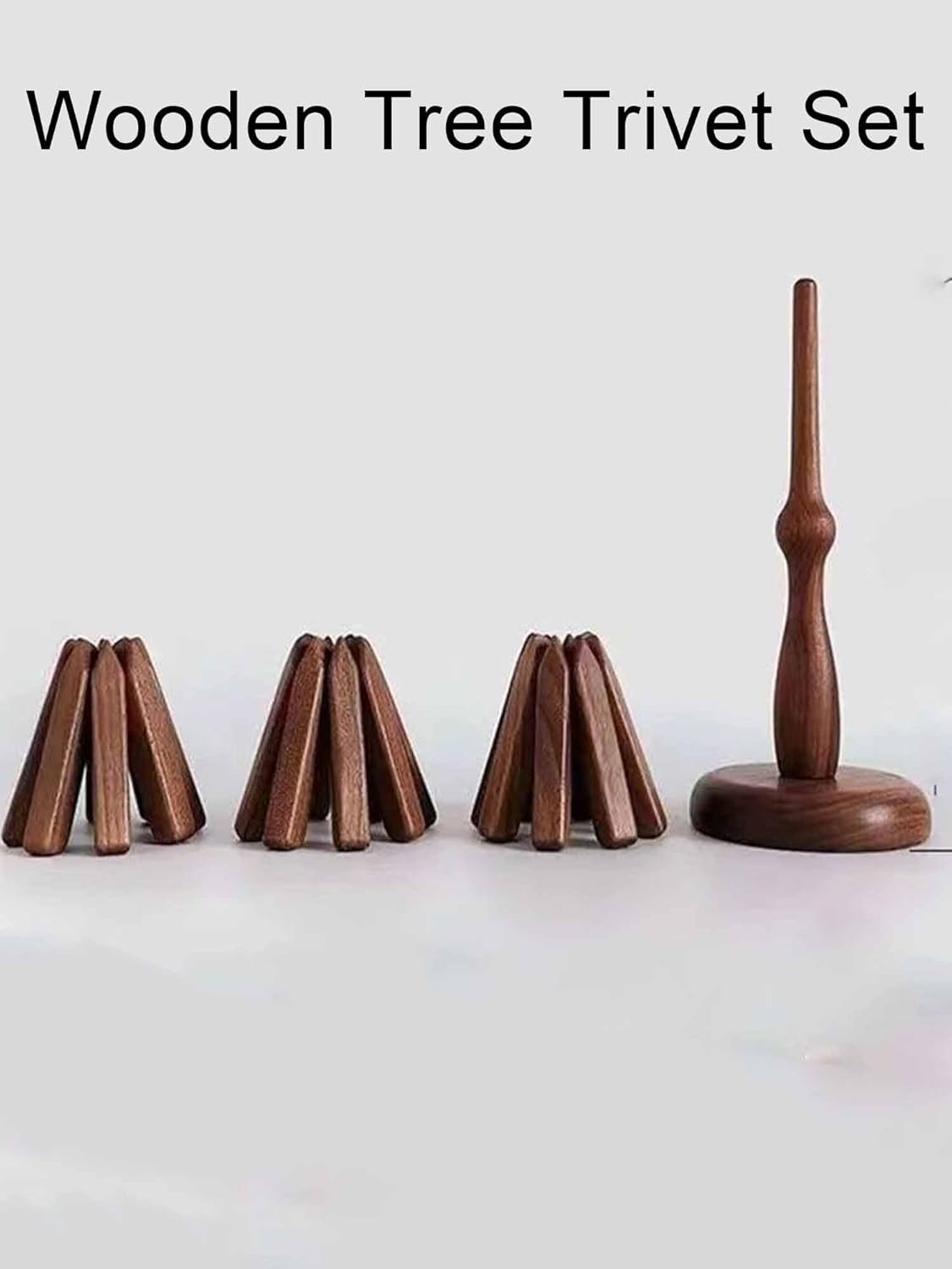 Elegant Walnut Christmas Tree Coasters™