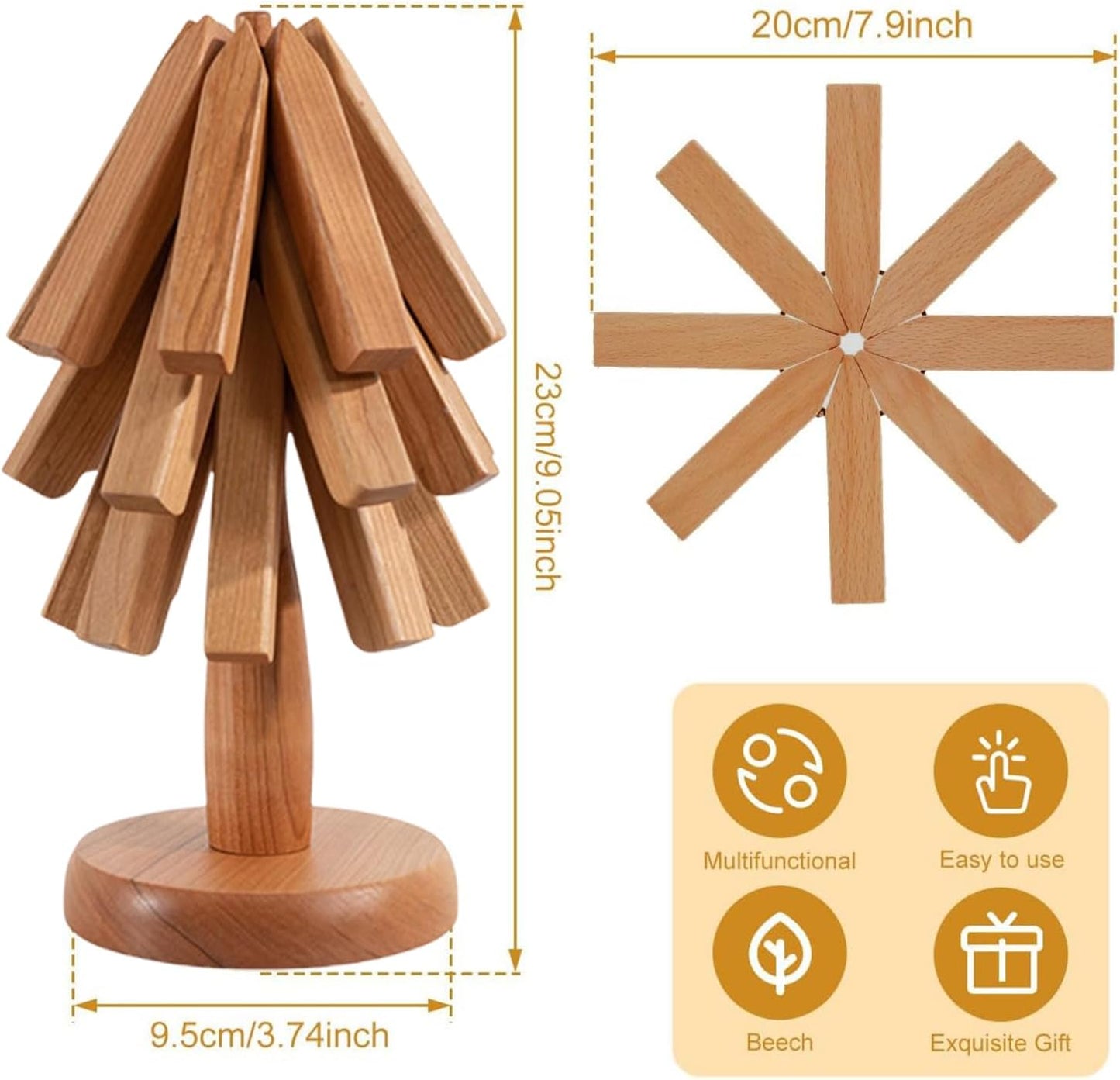 Elegant Wooden Tree Trivet Set™