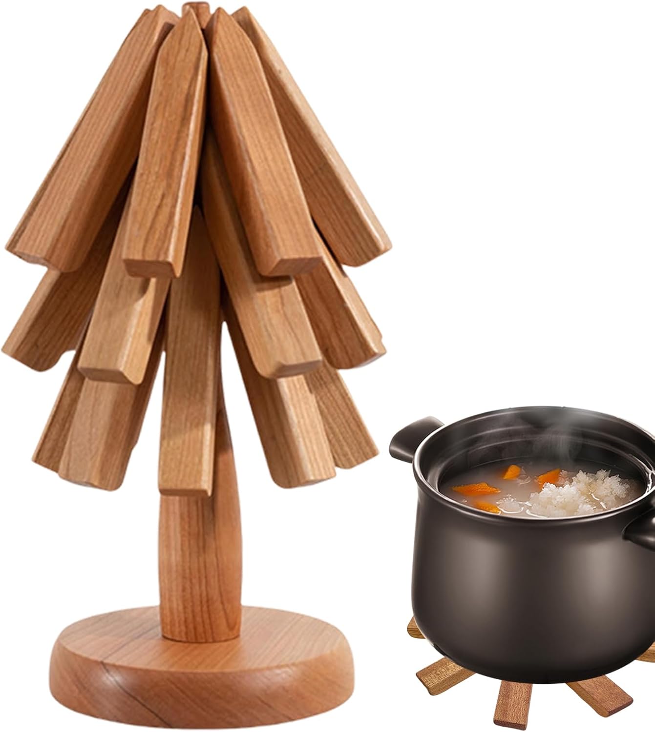 Elegant Wooden Tree Trivet Set™