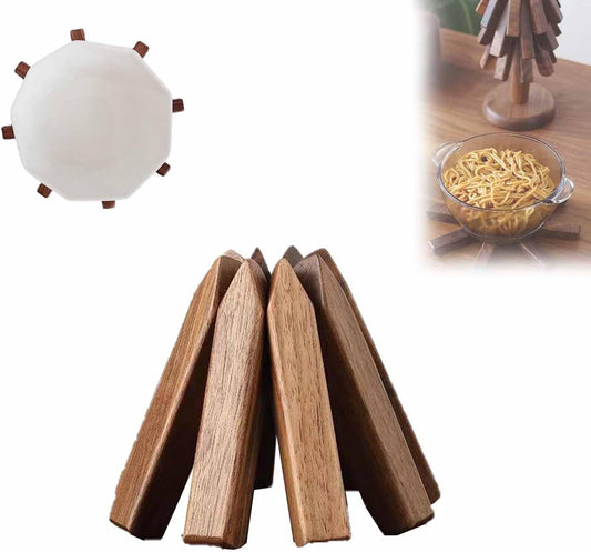 Elegant Walnut Christmas Tree Coasters™