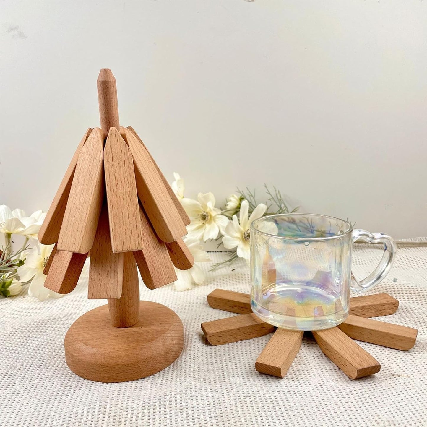 Elegant Wooden Tree Trivet Set™
